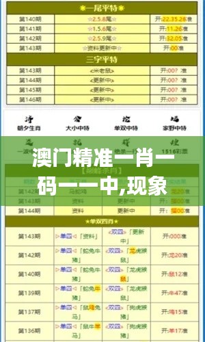 澳门精准一肖一码一一中,现象解答解释定义_黄金版13.275