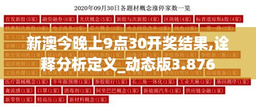 新澳今晚上9点30开奖结果,诠释分析定义_动态版3.876
