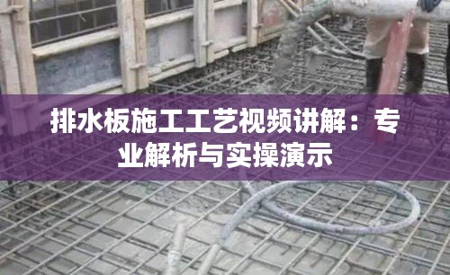排水板施工工艺视频讲解：专业解析与实操演示