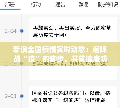 新浪全国疫情实时动态：追踪战“疫”的脚步，共筑健康防线