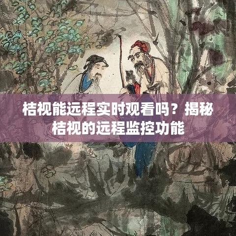 桔视能远程实时观看吗？揭秘桔视的远程监控功能