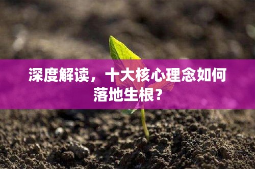 深度解读，十大核心理念如何落地生根？
