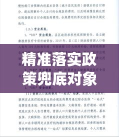 精准落实政策兜底对象，策略探讨与实践意义