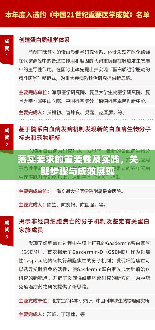 落实要求的重要性及实践，关键步骤与成效展现
