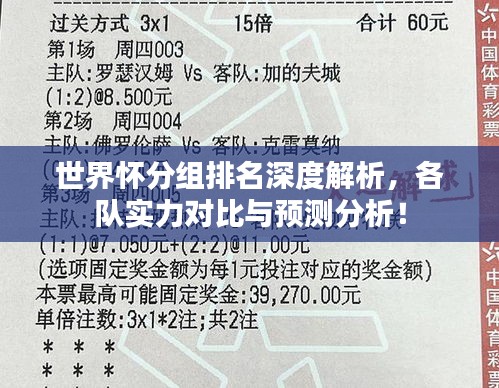 世界怀分组排名深度解析，各队实力对比与预测分析！