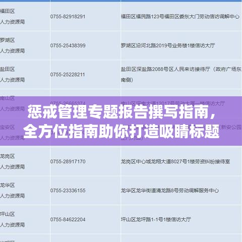 惩戒管理专题报告撰写指南，全方位指南助你打造吸睛标题