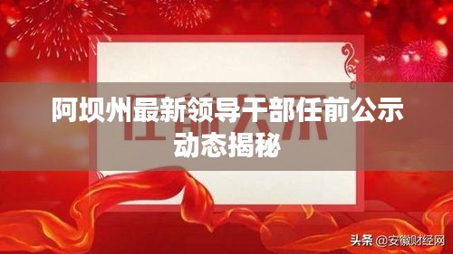阿坝州最新领导干部任前公示动态揭秘