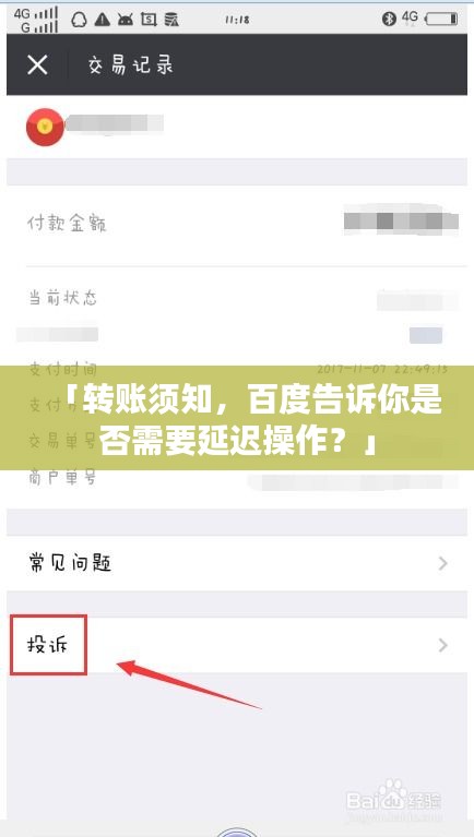 「转账须知，百度告诉你是否需要延迟操作？」