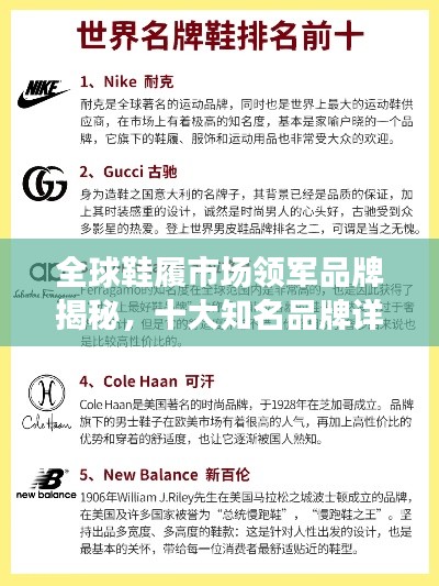 全球鞋履市场领军品牌揭秘，十大知名品牌详解