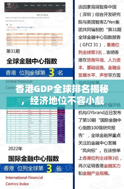 香港GDP全球排名揭秘，经济地位不容小觑