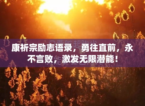 康祈宗励志语录，勇往直前，永不言败，激发无限潜能！