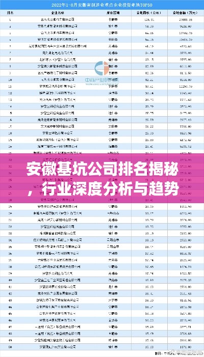 安徽基坑公司排名揭秘，行业深度分析与趋势解读