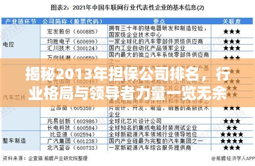 揭秘2013年担保公司排名，行业格局与领导者力量一览无余