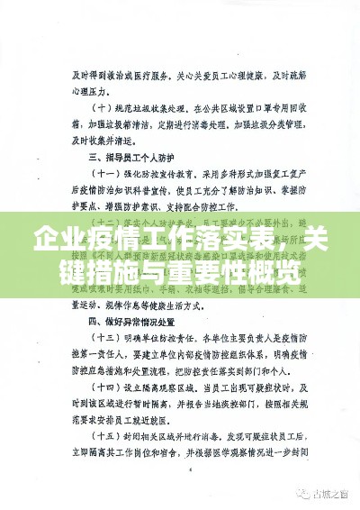 企业疫情工作落实表，关键措施与重要性概览