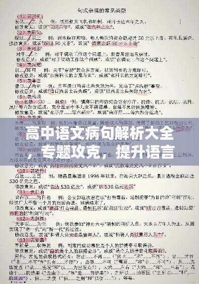 高中语文病句解析大全，专题攻克，提升语言精准度！